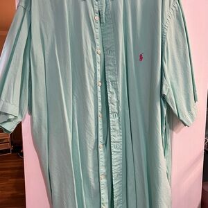 Ralph Lauren Light Mint Short-Sleeve Button-Down Shirt